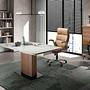 4141 Office Chair Swivel Faux Leather Brown 2
