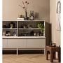 Klink Display Cabinet FSC Pine wood tempered glass sliding doors 1