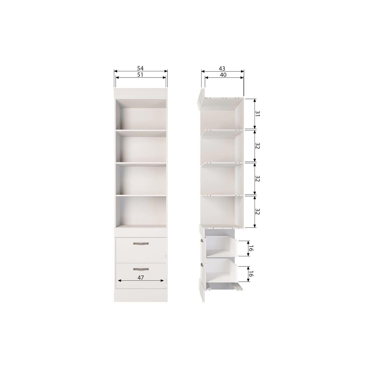 Bold Bücherregel Holz Weiß 7