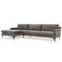 Astha 3-Sitzer Sofa Récamiere Links Danny Steel Grey 4