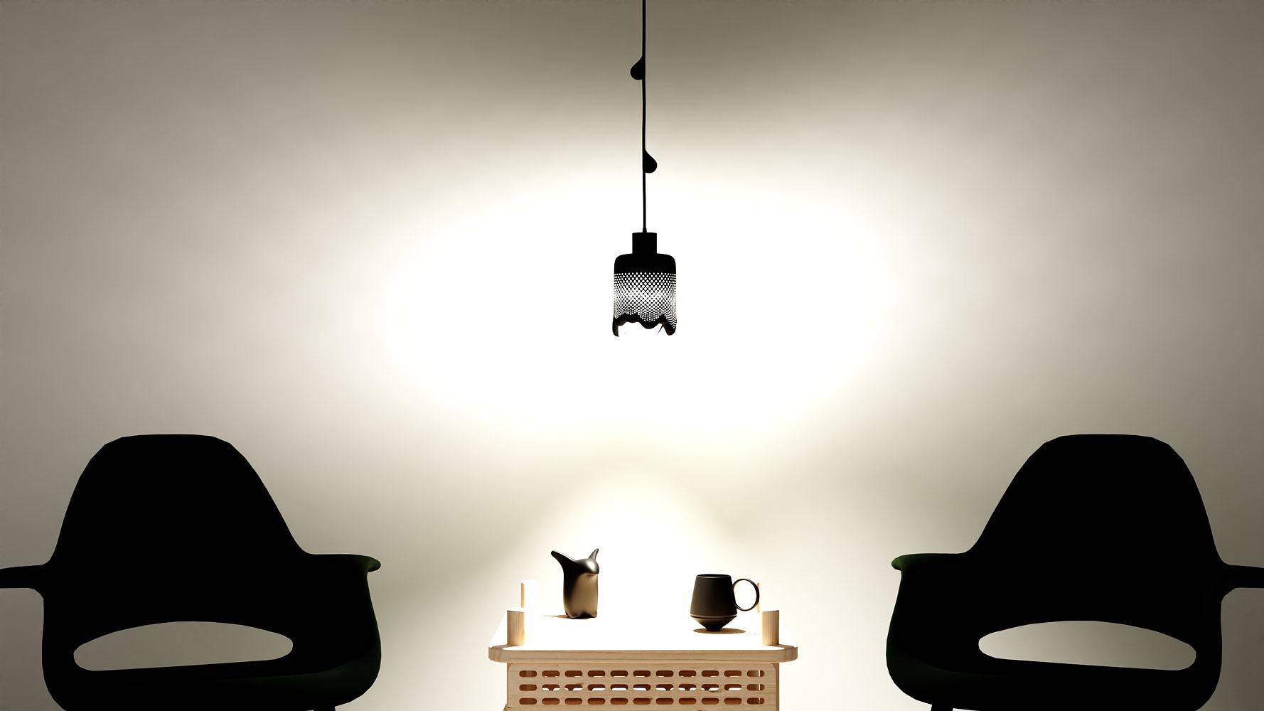 Klecks Bright Pendant Lamp 3D Print Black Ø 13cm 5