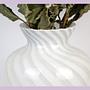 Vintage Swirl Vase Muranoglas Weiß 1950er Jahre 1