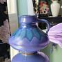 Vintage Blumenvase mit Henkel Porzellan 1970er Jahre 1