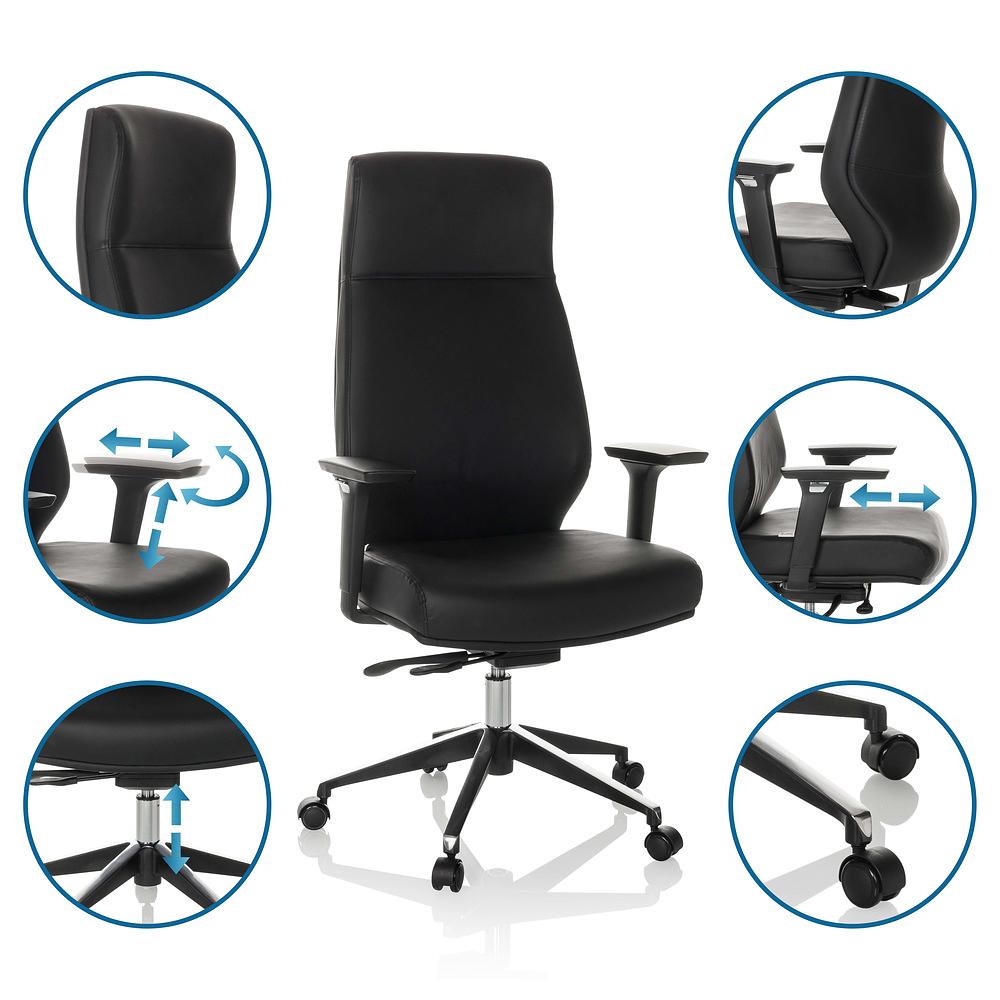 VITORO ECO Swivel Office Chair with Casters Faux Leather Black 3