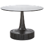 Soya Side Table Wood Glass Black 0
