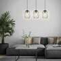 Pendant lamp 3-flame Rubber tree wood Metal 3