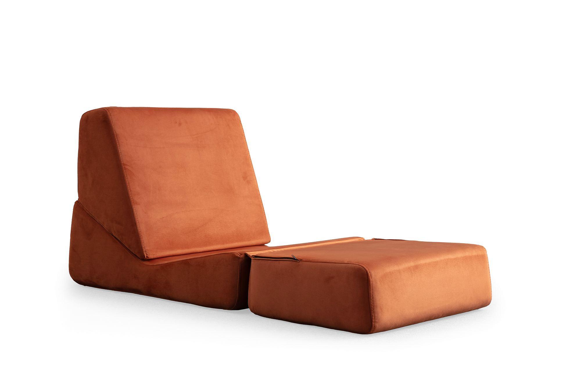Origami armchair Chaise lounge Convertible Orange 4