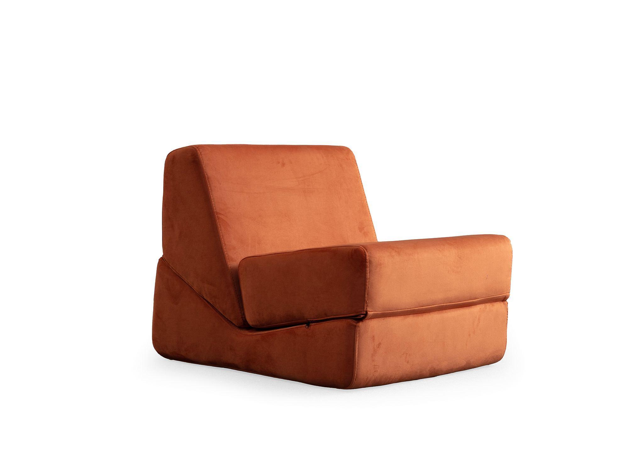 Origami armchair Chaise lounge Convertible Orange 3