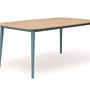 Charlie Tisch Teak-Platte Aluminium Petrol 170 x 100 cm 0