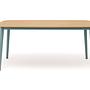 Charlie Tisch Teak-Platte Aluminium Petrol 170 x 100 cm 1