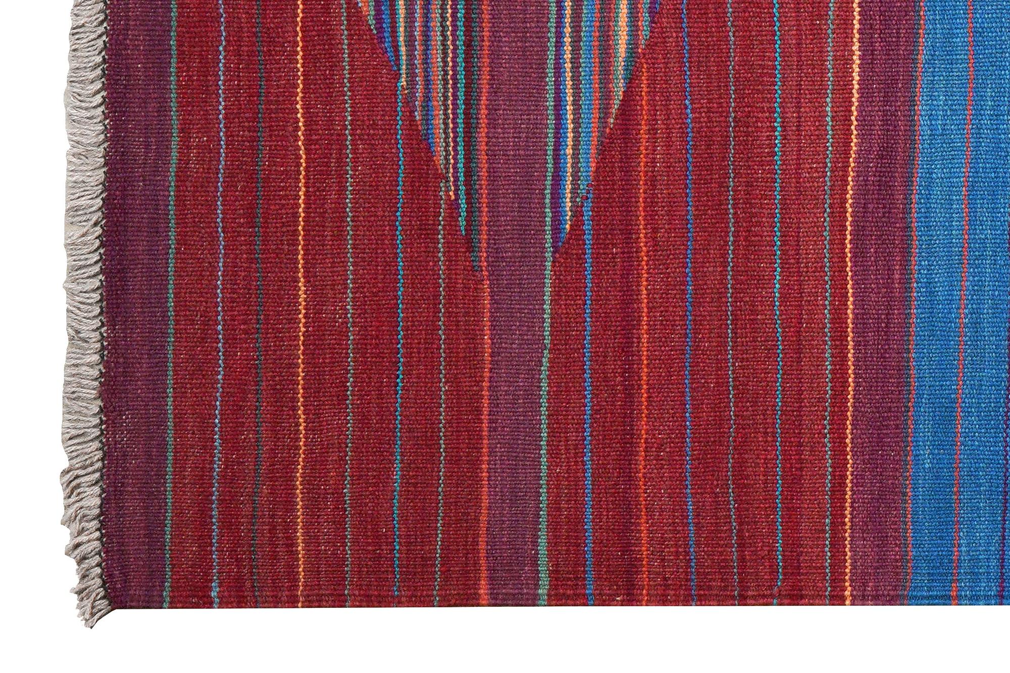 Gashgai Kilim Rug Red Blue 1