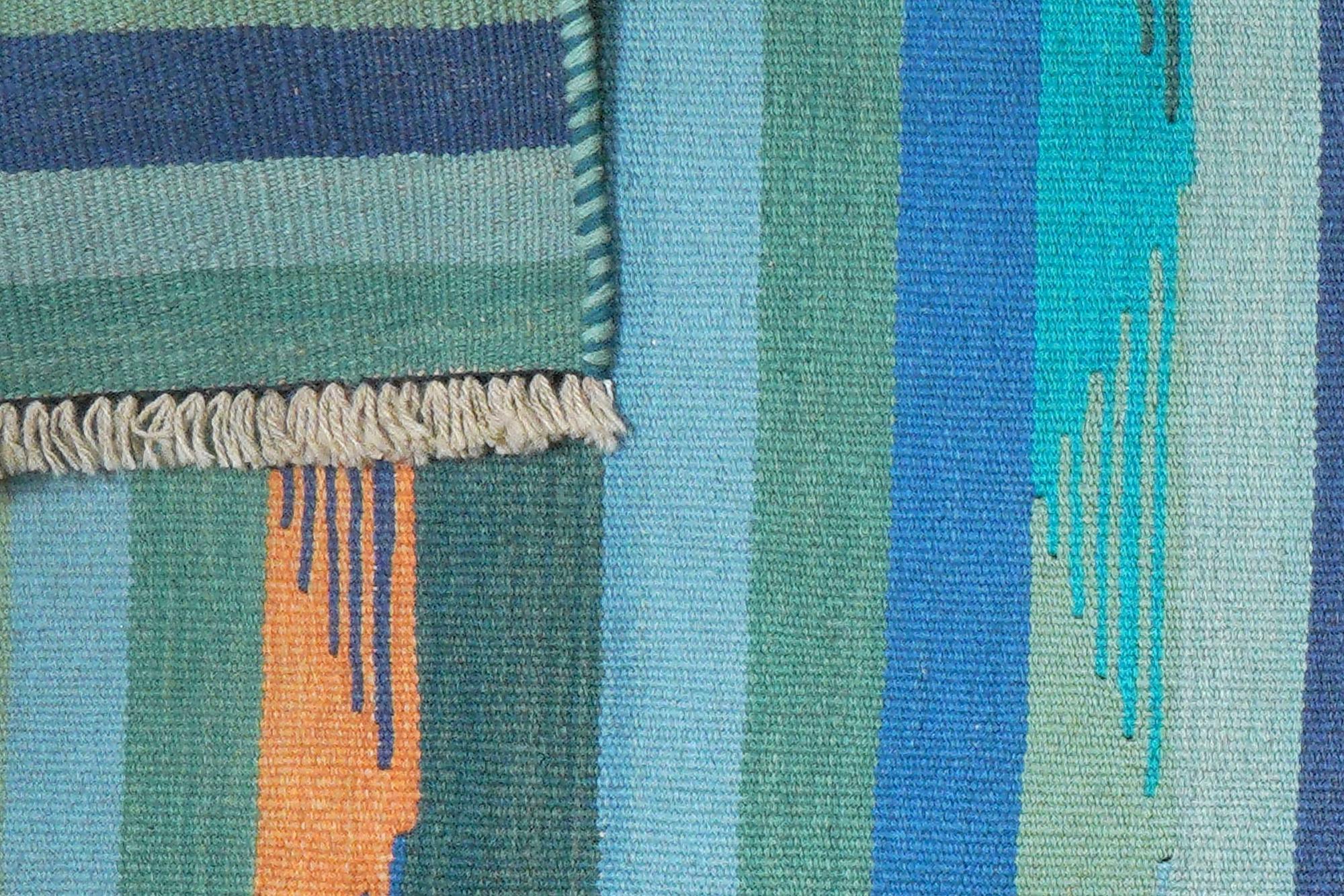 Kilim Gashgai Teppich Blau 4