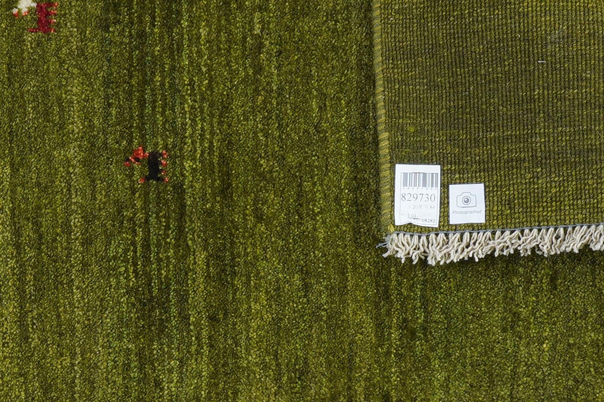Gabbeh Rug Green 5