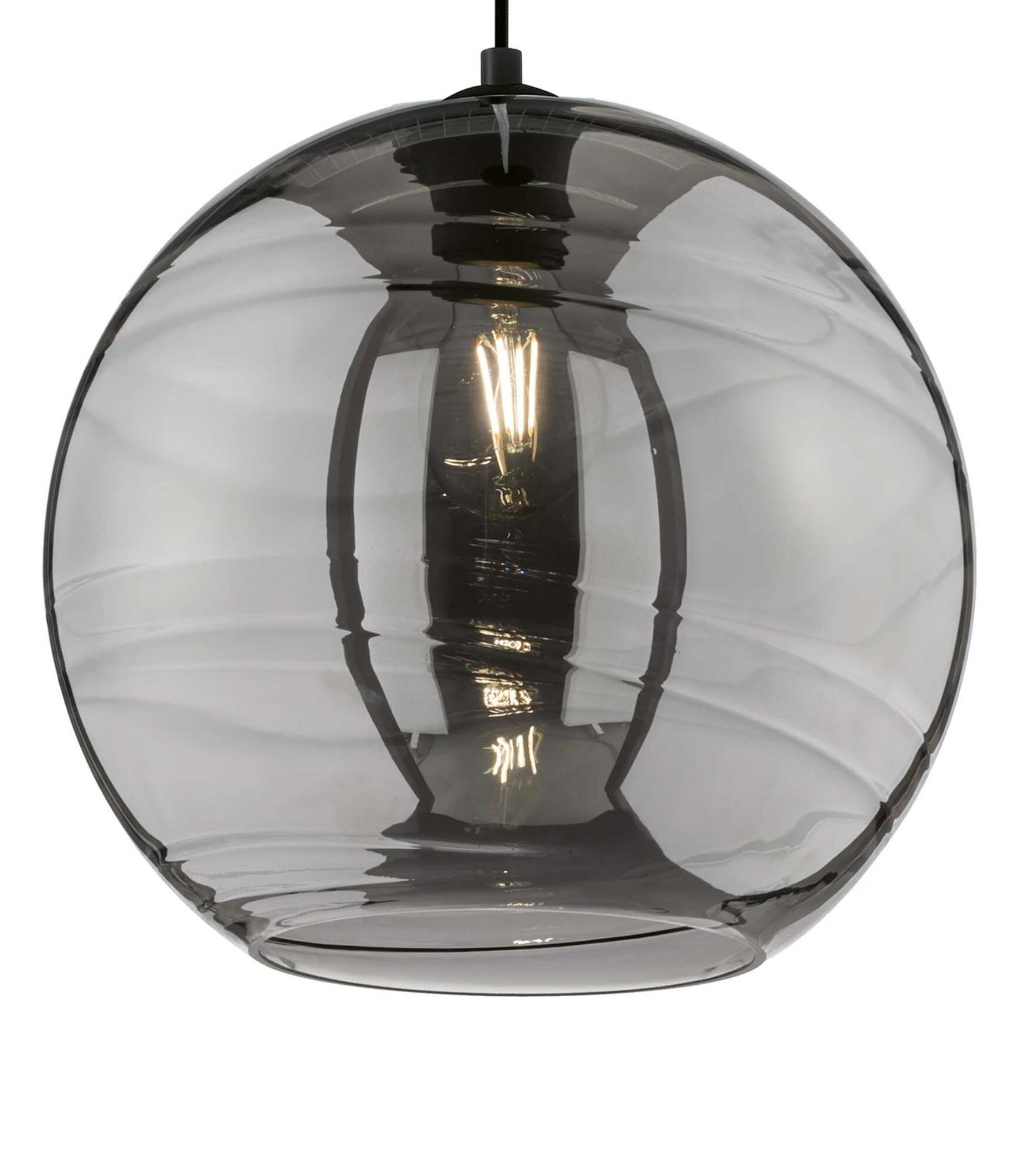 Pendant lamp Opie II 1-light smoked glass metal 1