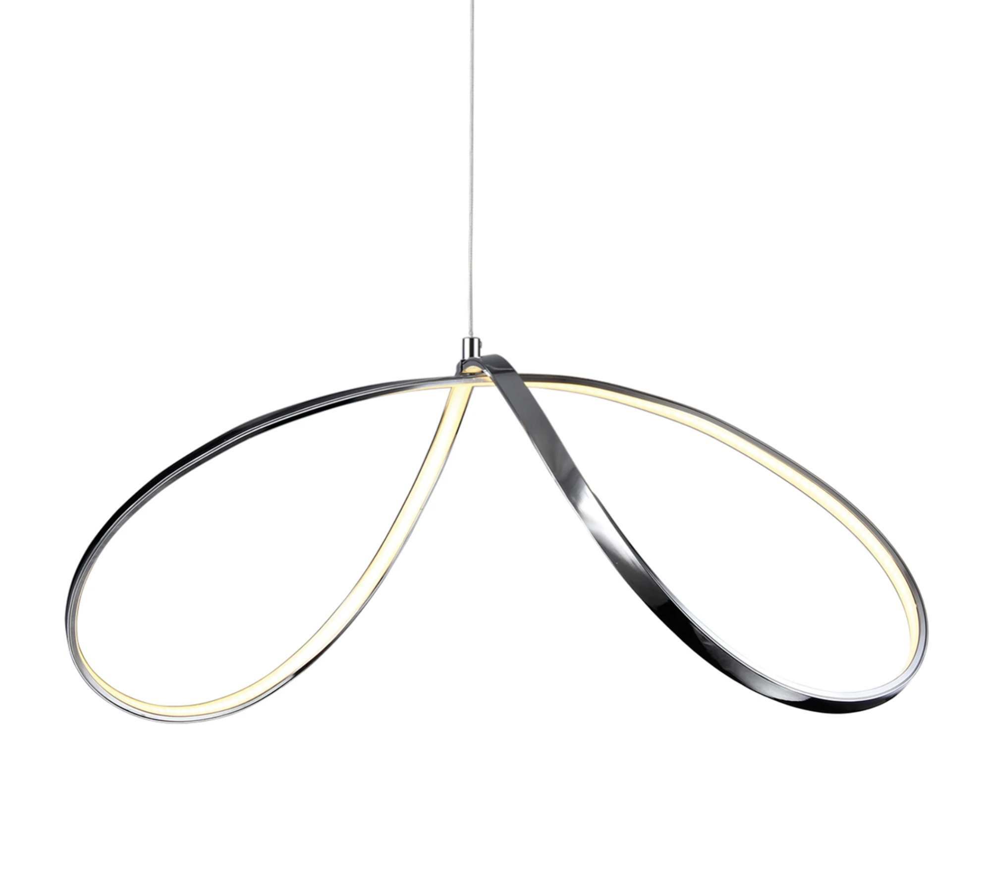 Pendant lamp Loop Line Metal Silver 0