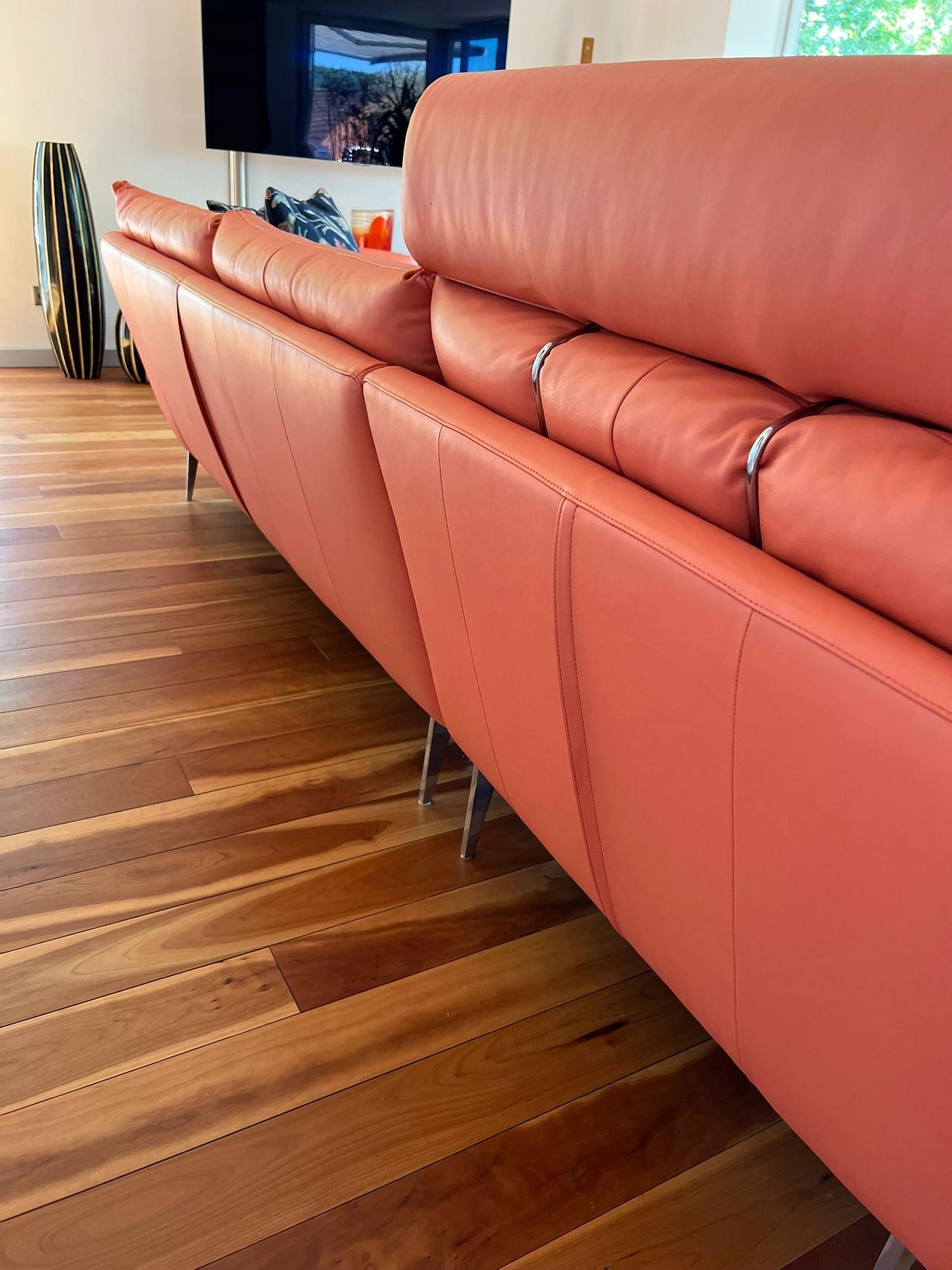 Corallao Ecksofa Leder Orange 4