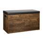 Garderobenbank Holz Kunstleder Schwarz Braun 1