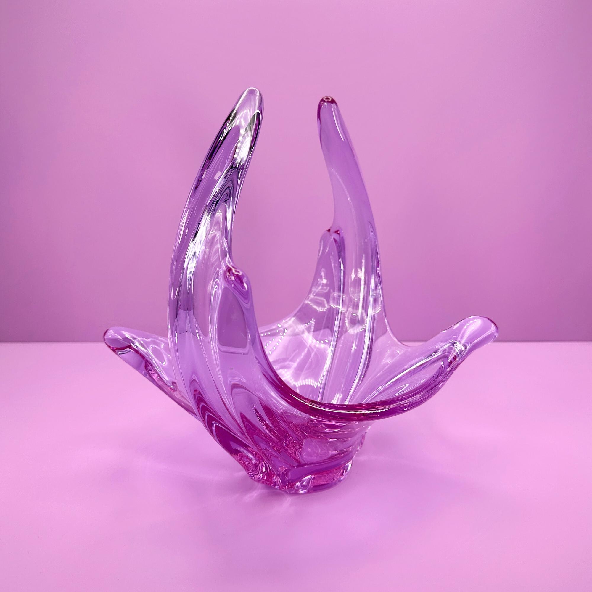 Vintage bowl Alexandrite glass pink 5