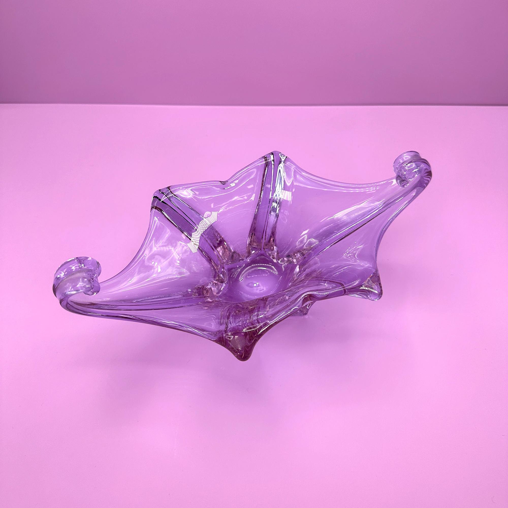 Vintage bowl Alexandrite glass pink 7