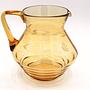 Vintage Art Deco Karaffe Glas Gelb 1930er Jahre 0
