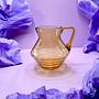 Vintage Art Deco Karaffe Glas Gelb 1930er Jahre 2