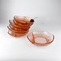 8x Rosalin Compote Bowls Glass 1930s 0