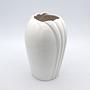 Vintage Muschel Blumenvase Keramik Weiß 1980er Jahre 0