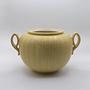 Vintage Bodenvase Keramik Gelb 1950er 0