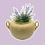 Vintage Floor vase ceramic yellow 1950s 1
