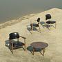 Slow chair leather walnut black 1