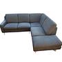 Ecksofa mit Hocker Dunkelgrau 2