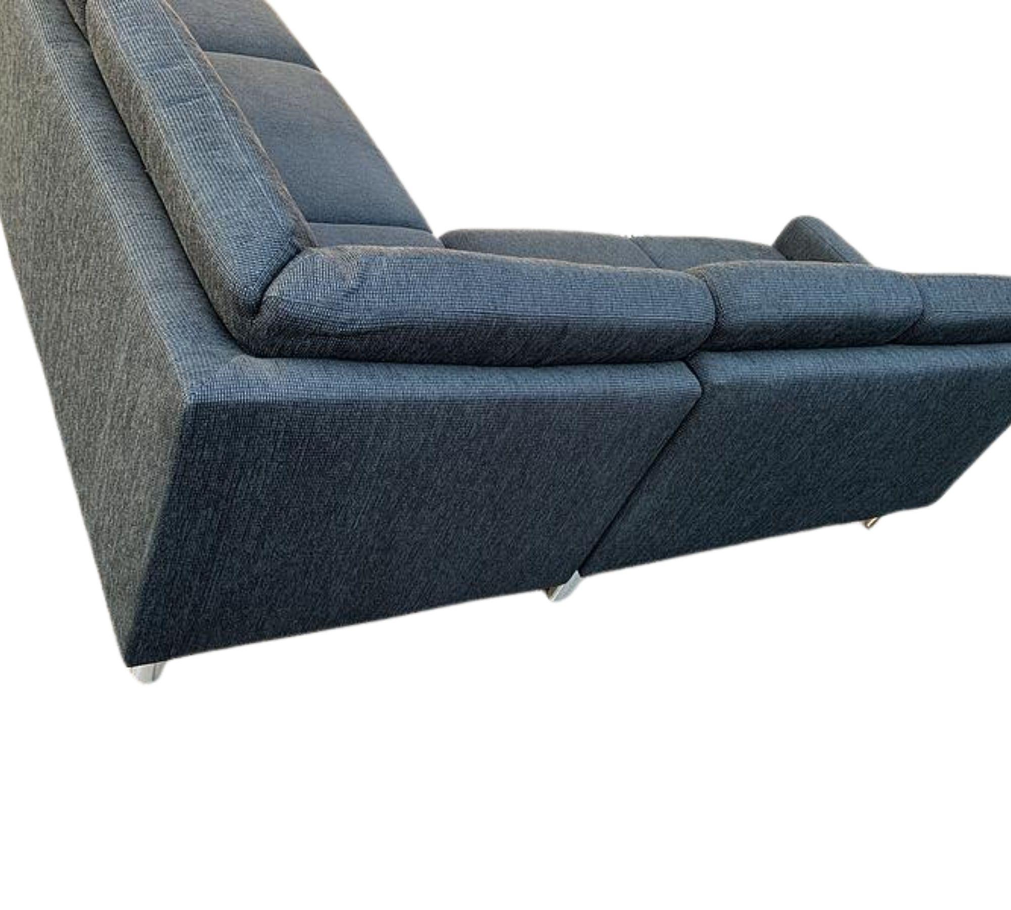 Ecksofa mit Hocker Dunkelgrau 4