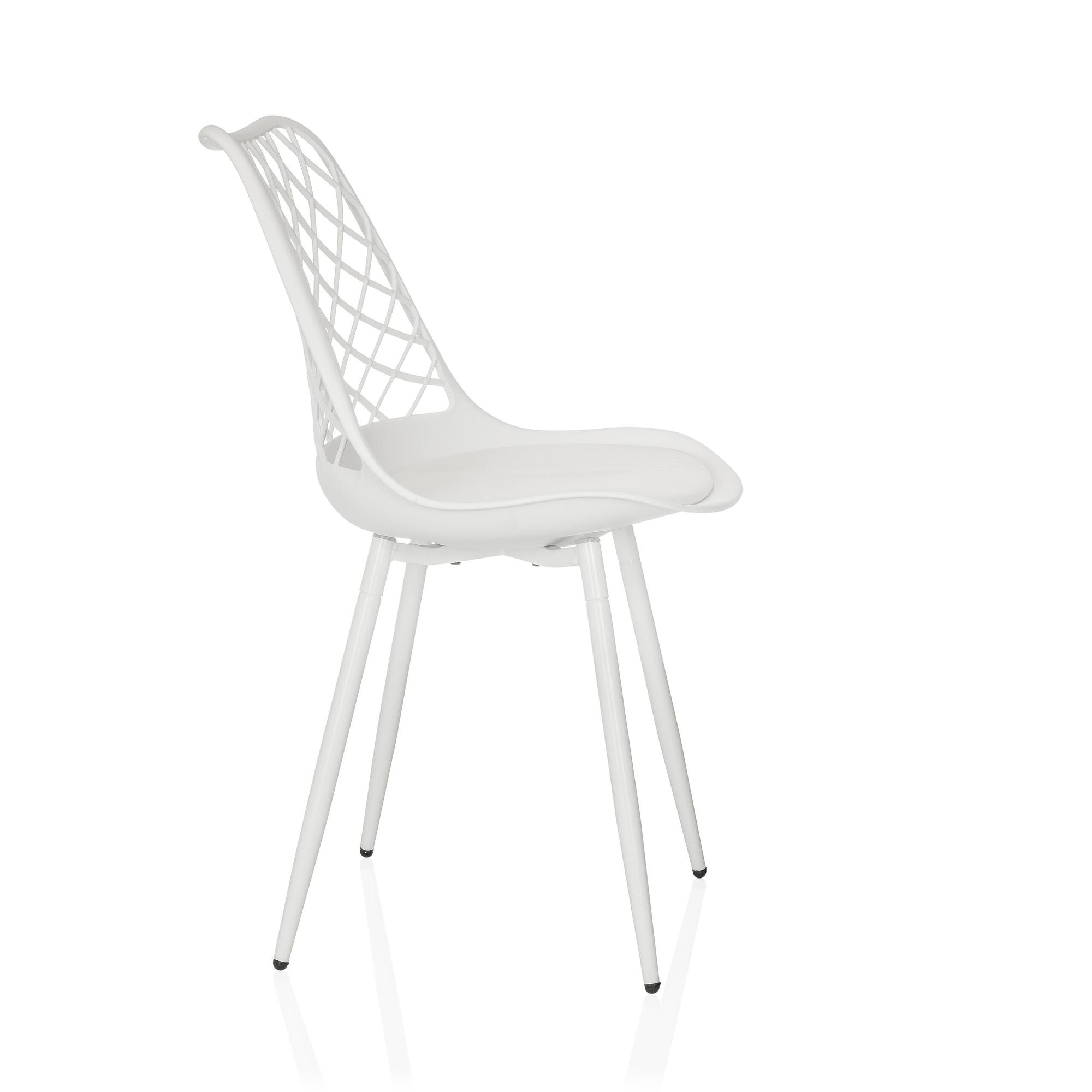 Begio S shell chair with seat cushion White 2