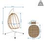 Cocova Hanging chair with frame & cushion Beige 5
