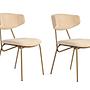 2x Nancy Dining Chair Wood Veneer Cream White 0