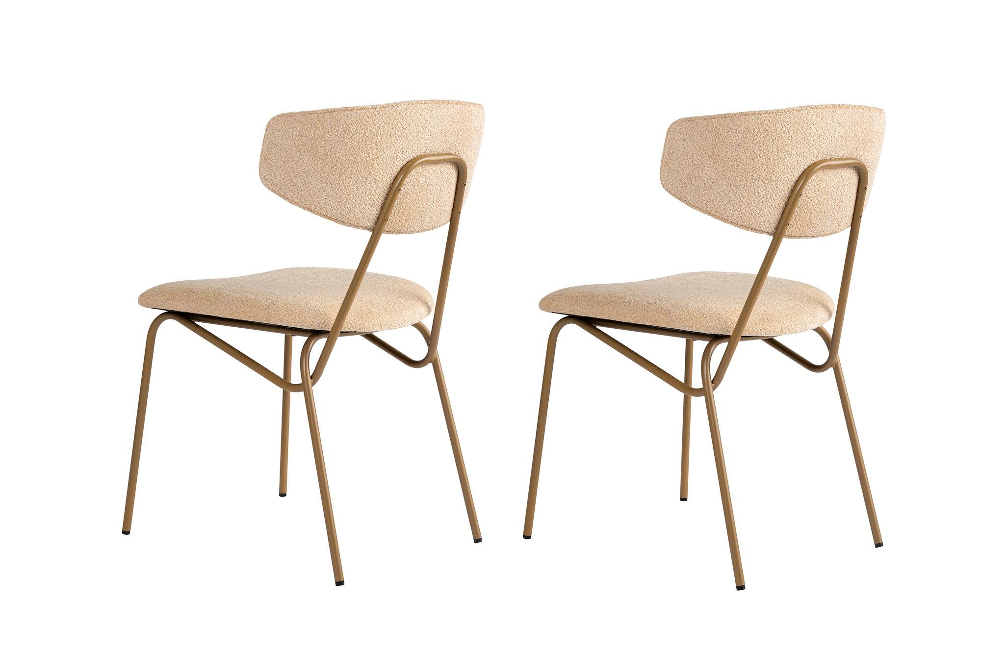 2x Nancy Dining Chair Wood Veneer Cream White 3