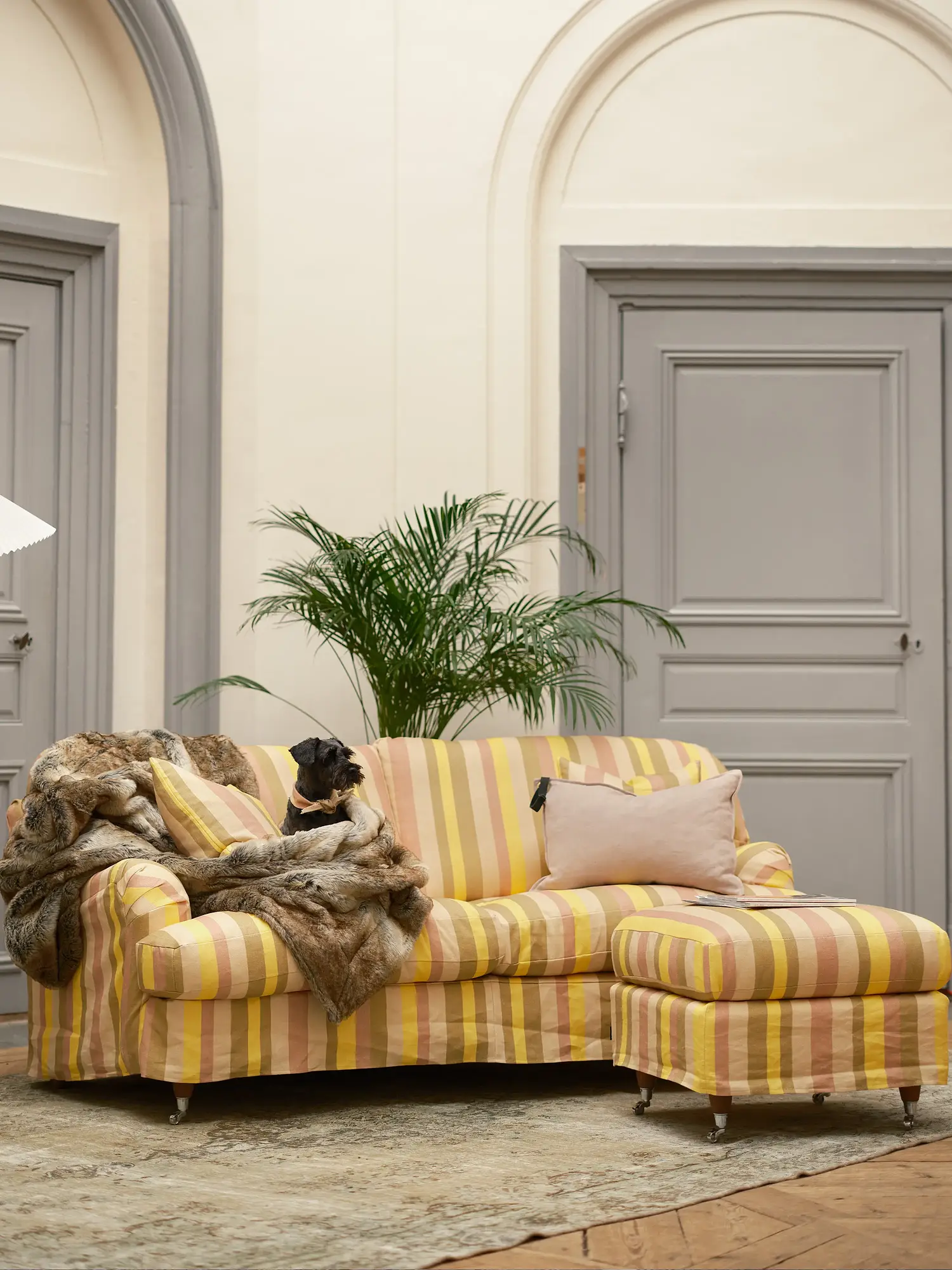 Lejonet Sofa 2,5-Sitzer Leinen Gestreift ohne Pouf 0