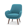Moby Sessel mit Hocker Nussbaumholz Textil Aqua Blue 5