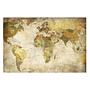 Picture world map canvas / spruce wood 90x60 cm 0