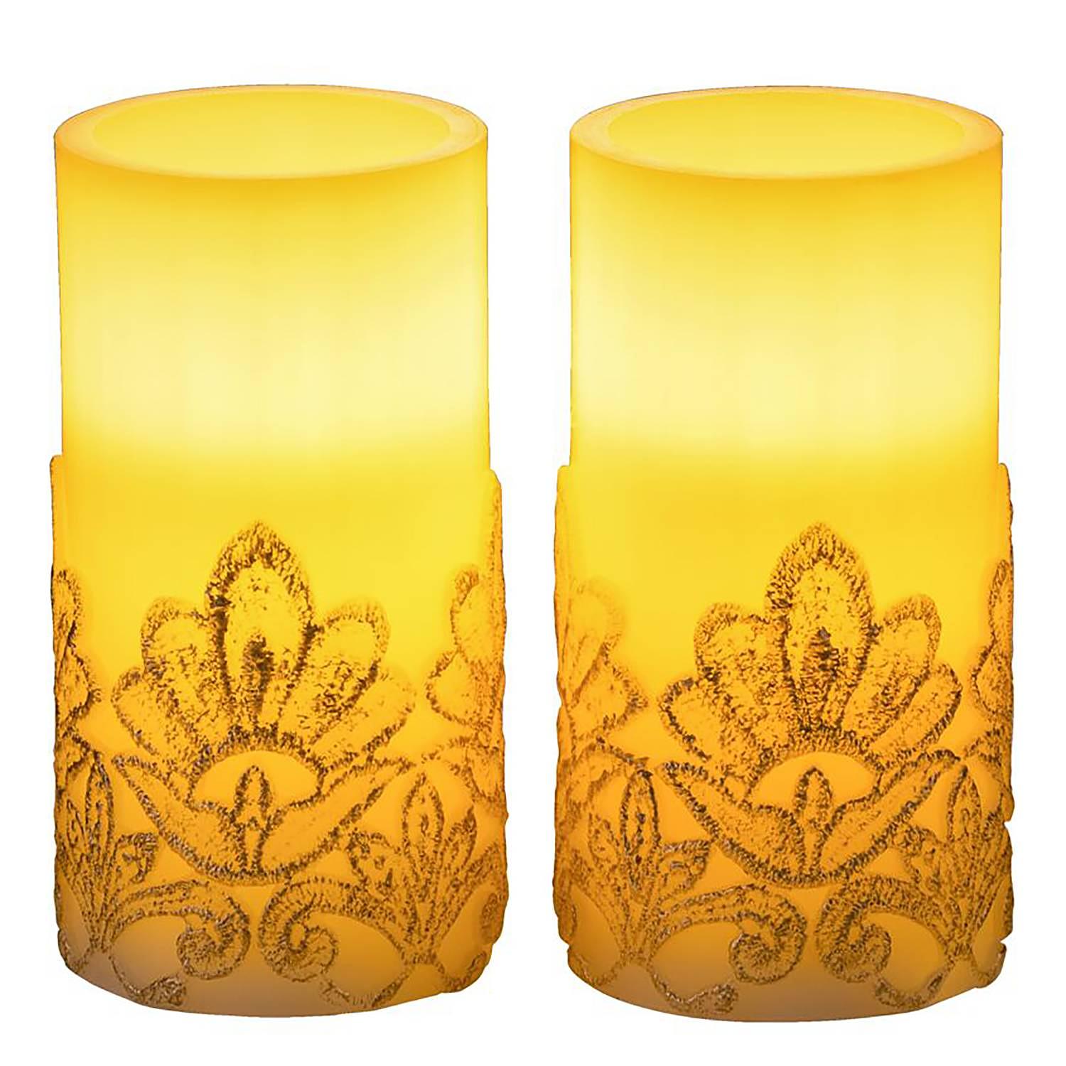 LED-Kerze Cosy Charm 2er-Set Wachs Gold / Weiß 0