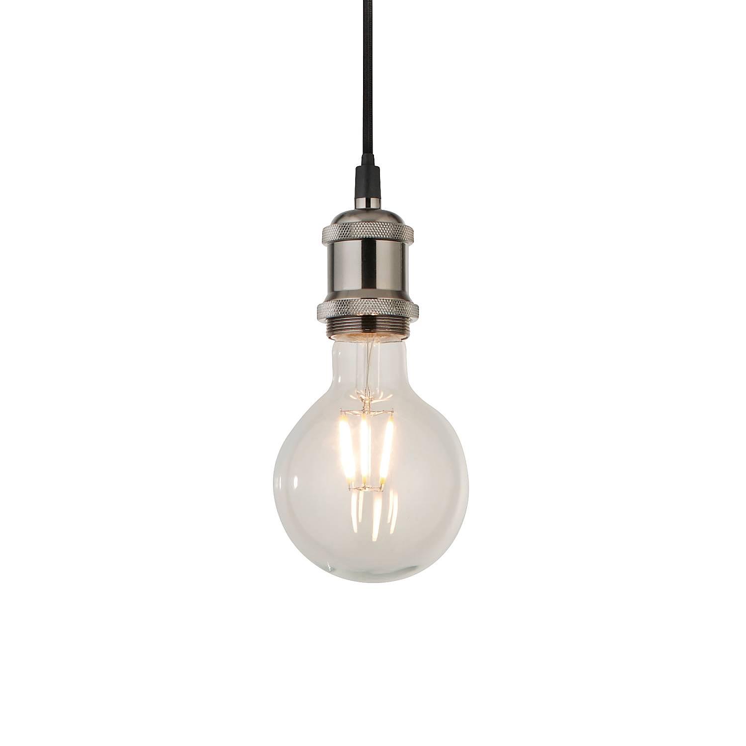 Cable pendant lamp Aluminum Silver 1-light 0