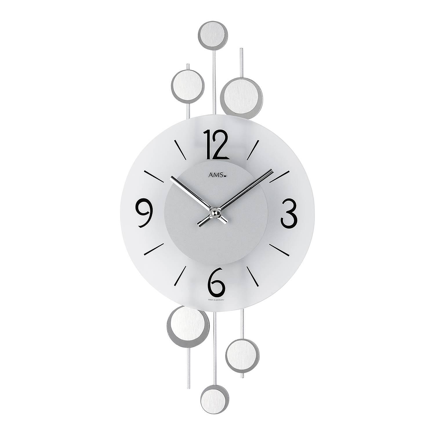 Wanduhr Luki I Quarz Silber 0