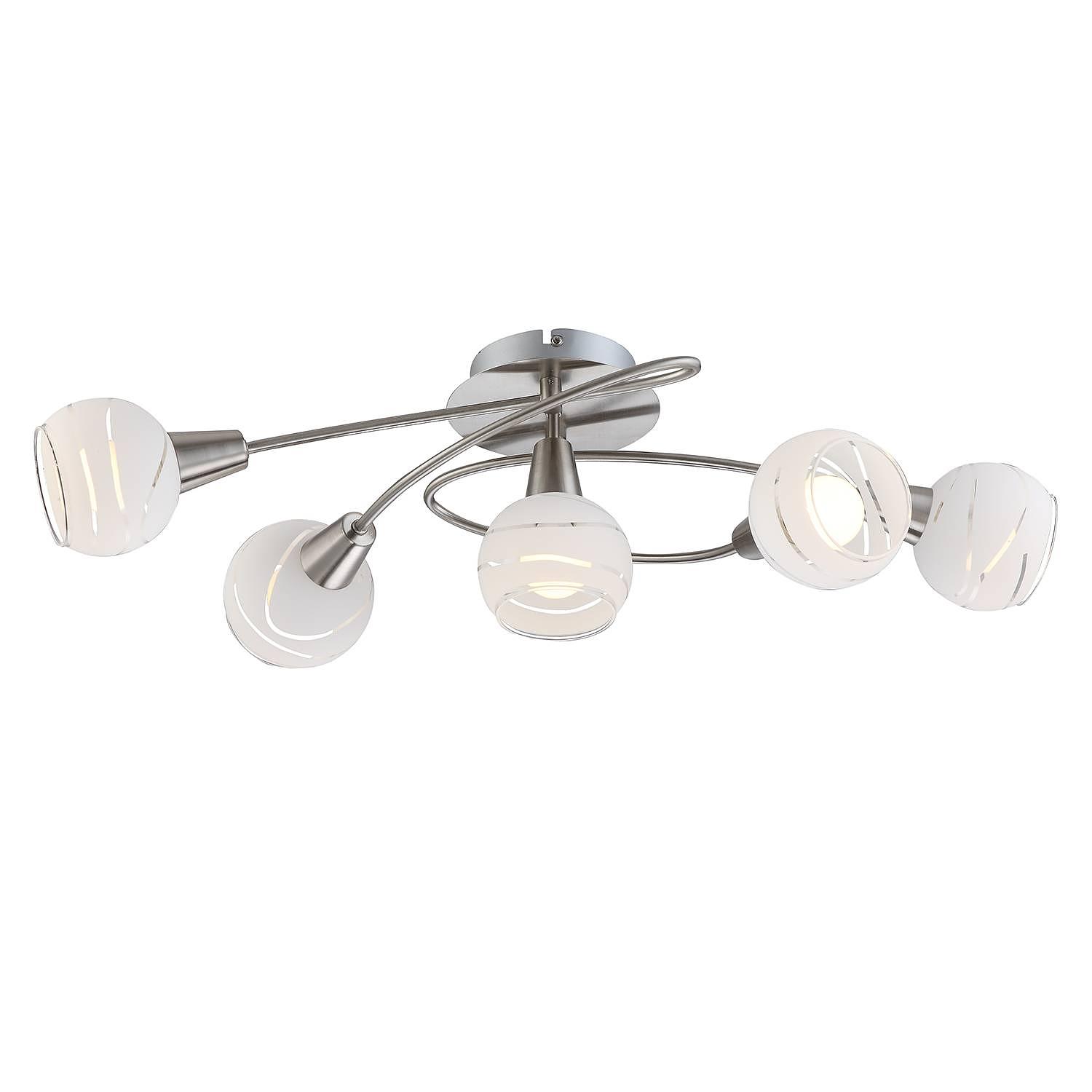 LED Ceiling Light Elliott IV Clear Glass Iron 0