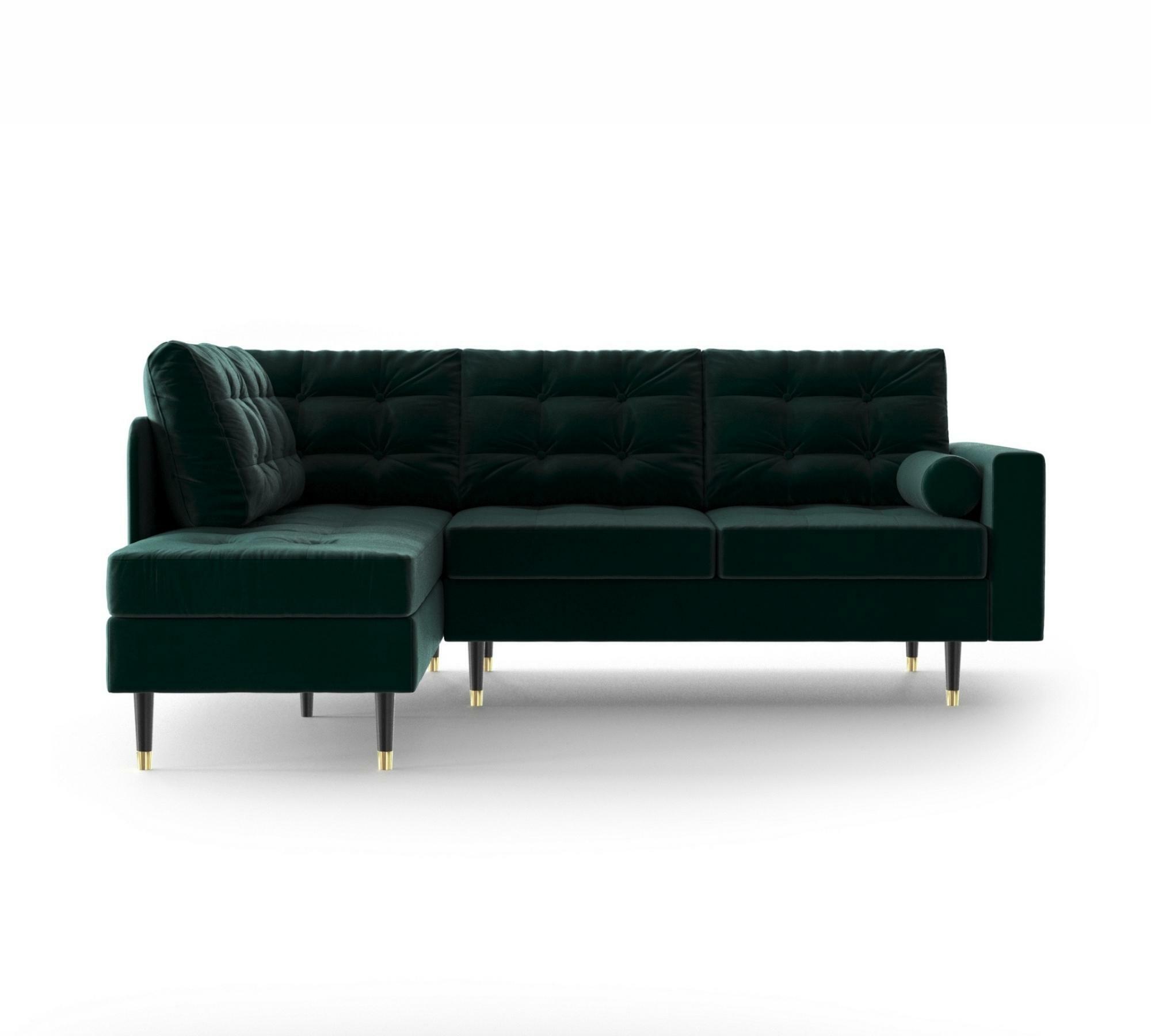 3-Sitzer Ecksofa Aldo Récamiere Links Samt Smaragd 2