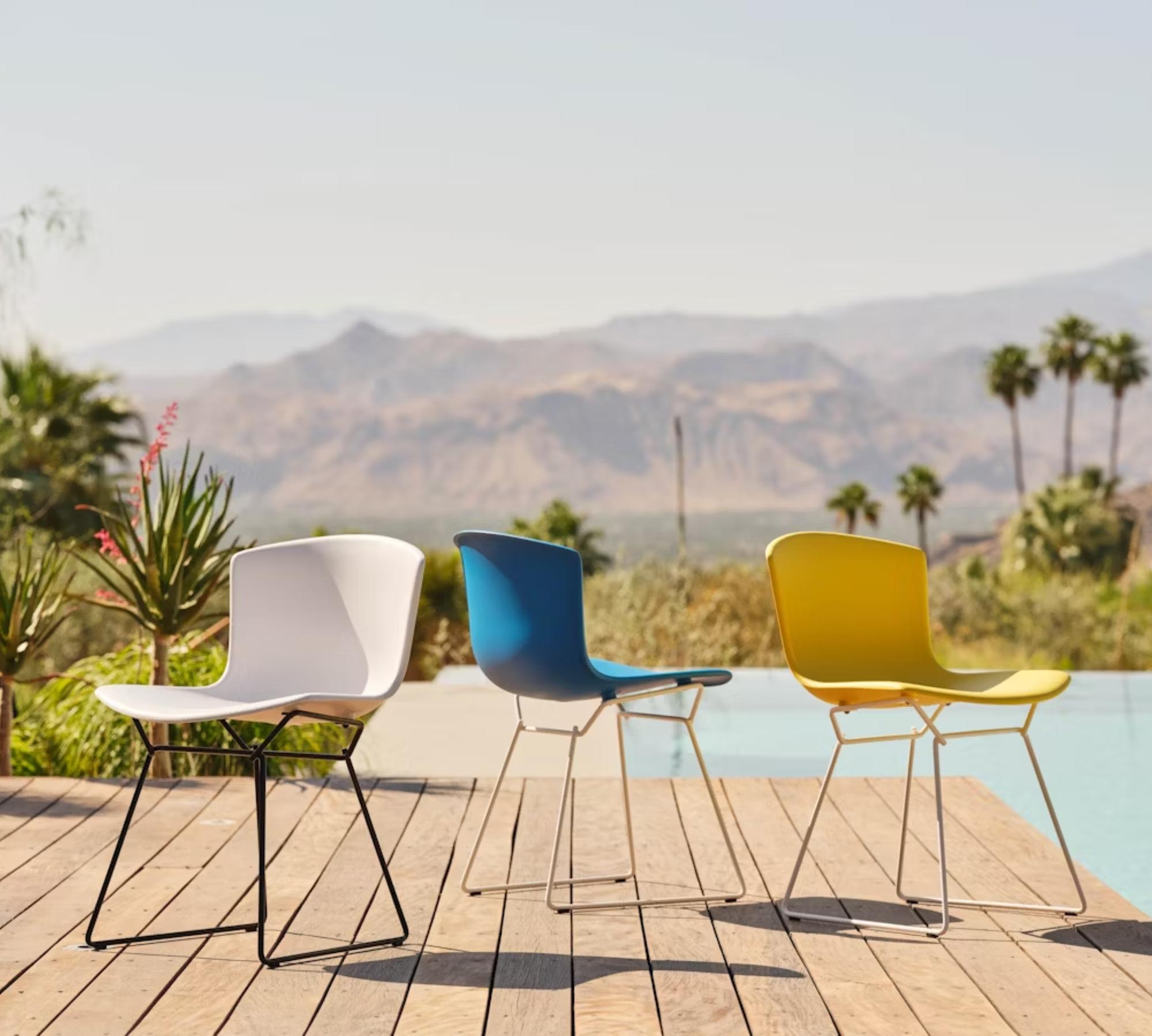 Bertoia Chair Chrome Blue 5