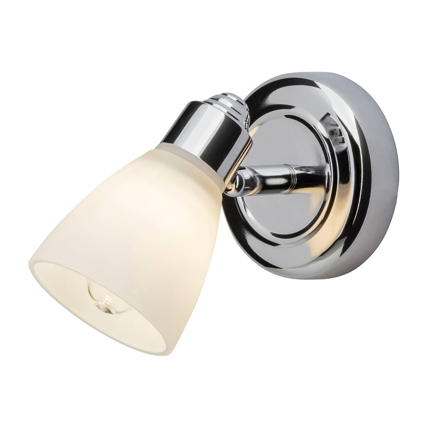 Kensington wall spotlight glass iron 1-light silver 0