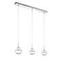 Montefio III LED pendant light Crystal glass Steel 3-flame 0