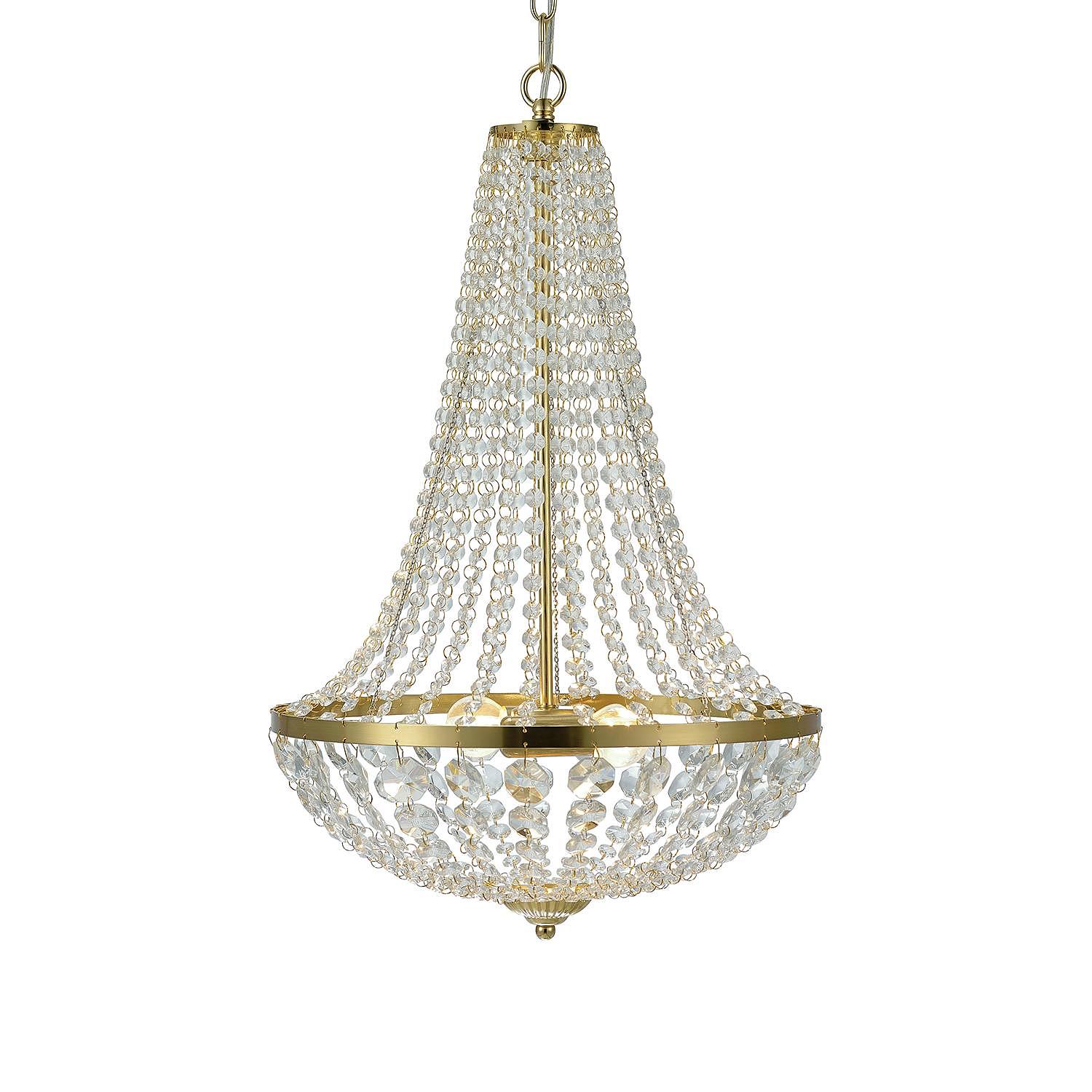2-flame chandelier Gränsö IV crystal glass stainless steel 0