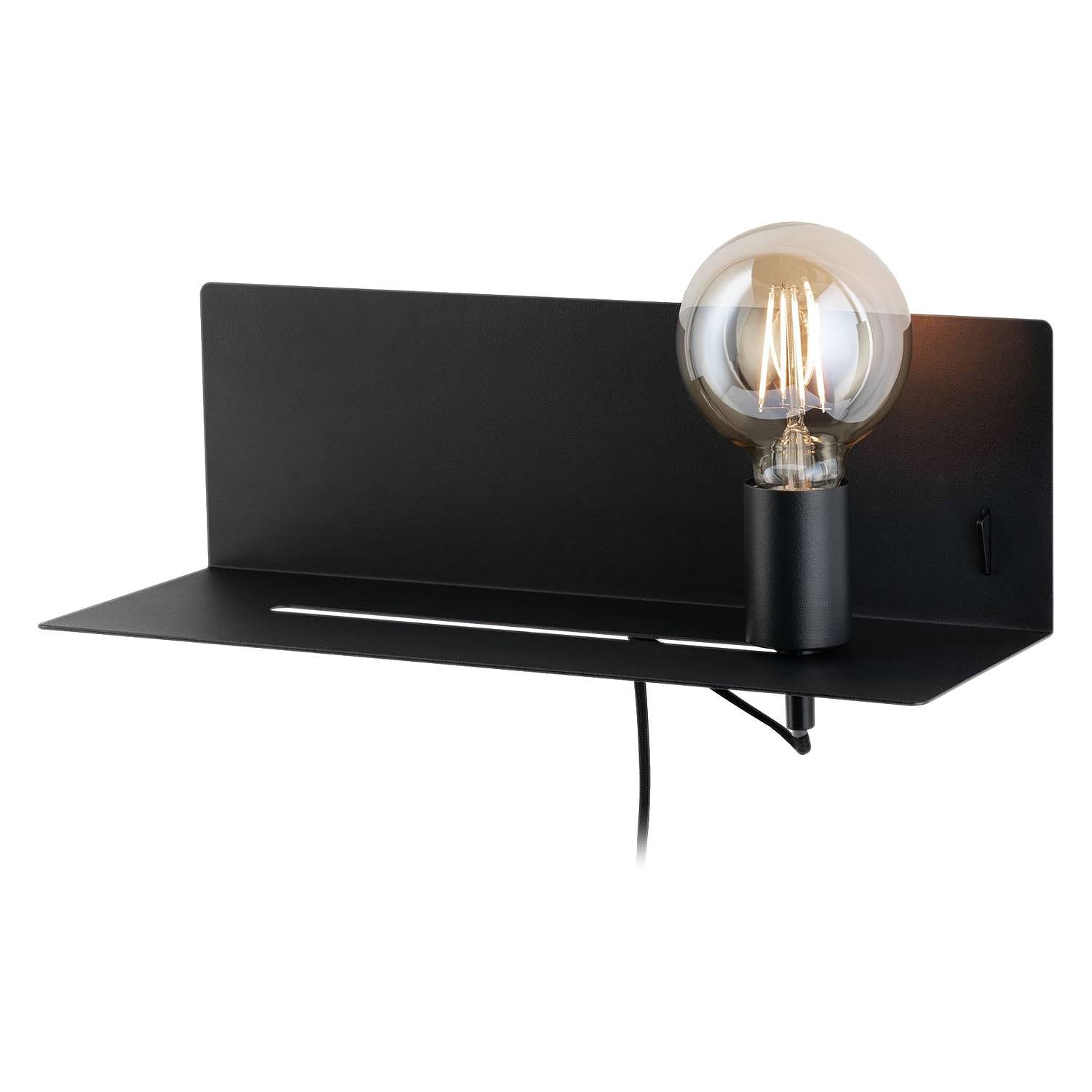 1-Flame Wall Lamp Devara Aluminum Black 0
