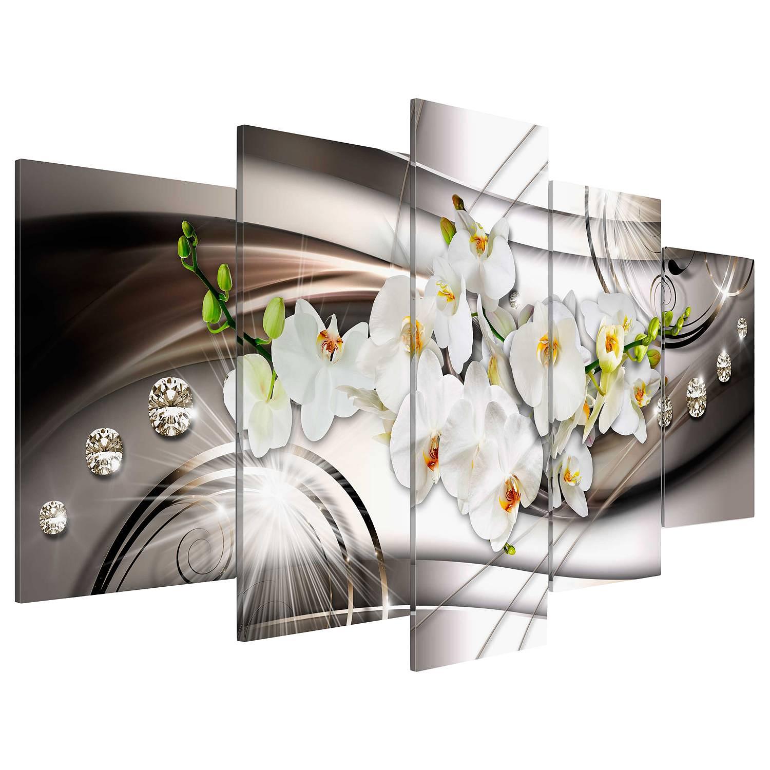 Bild Orchid with Diamonds Leinen Mehrfarbig 200 x 100 cm 0